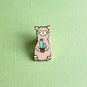 Wild Whimsy Alpaca Cactus Pin