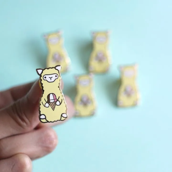 Wild Whimsy Alpaca Ice Cream Pin