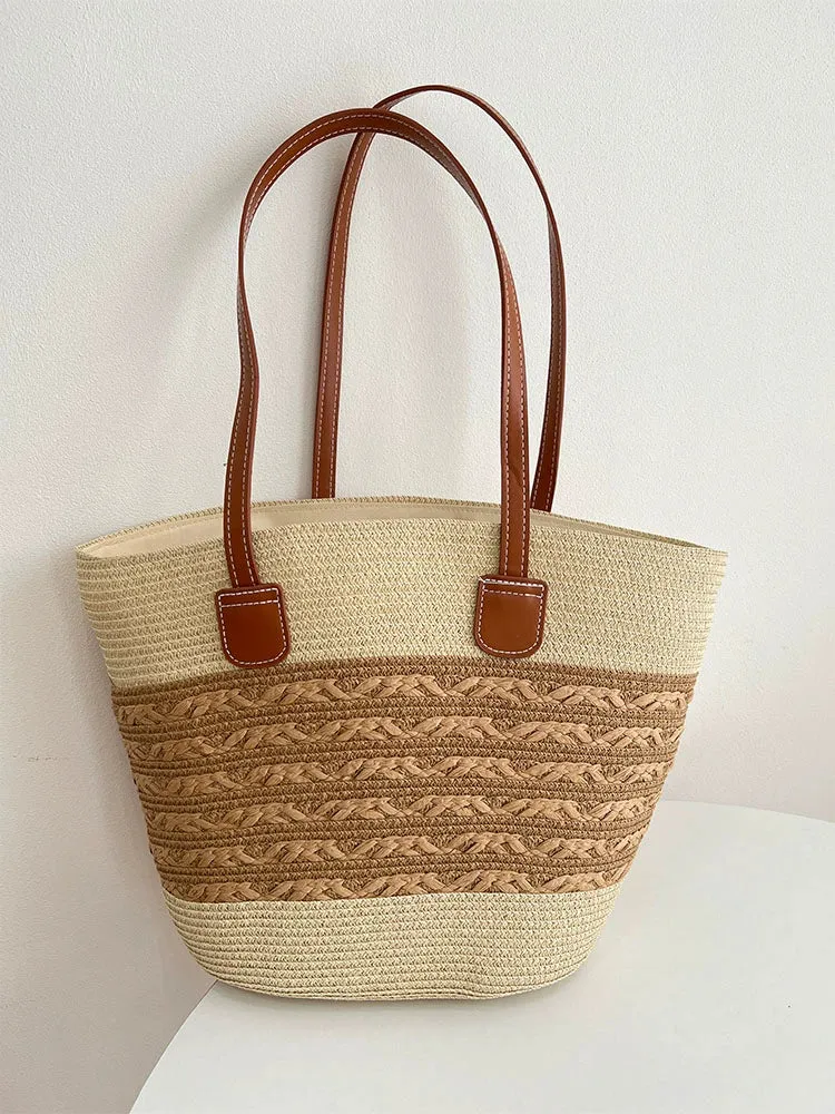 Women's Bag Vacation Style Seaside Summer Straw Woven Bag