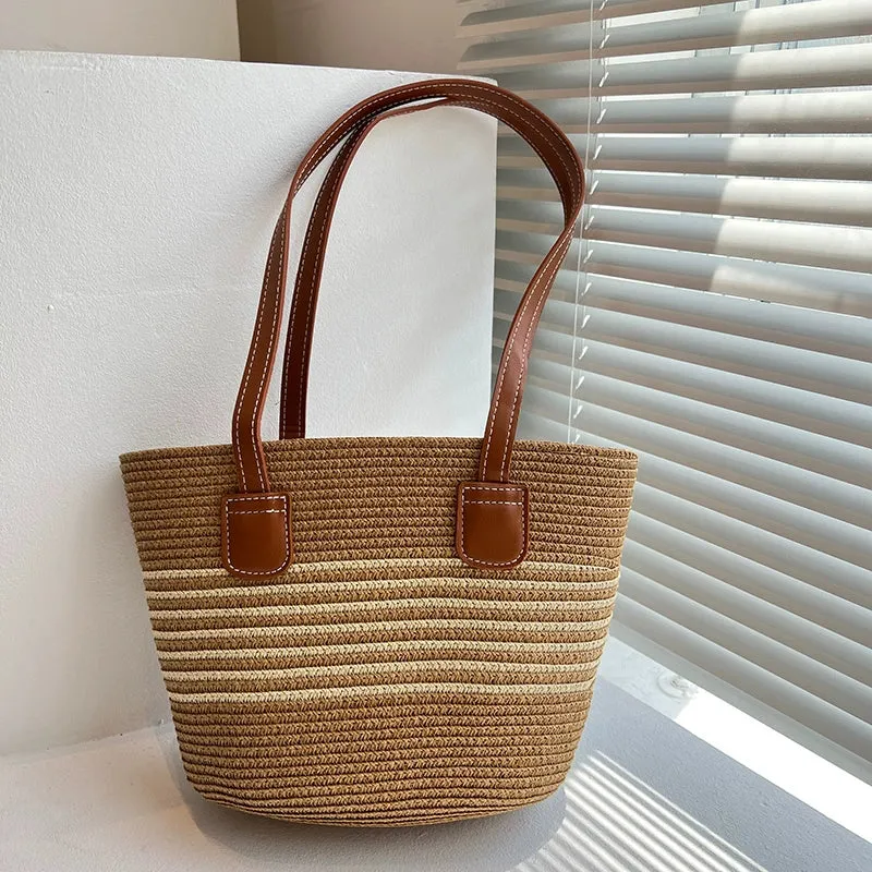 Women's Bag Vacation Style Seaside Summer Straw Woven Bag