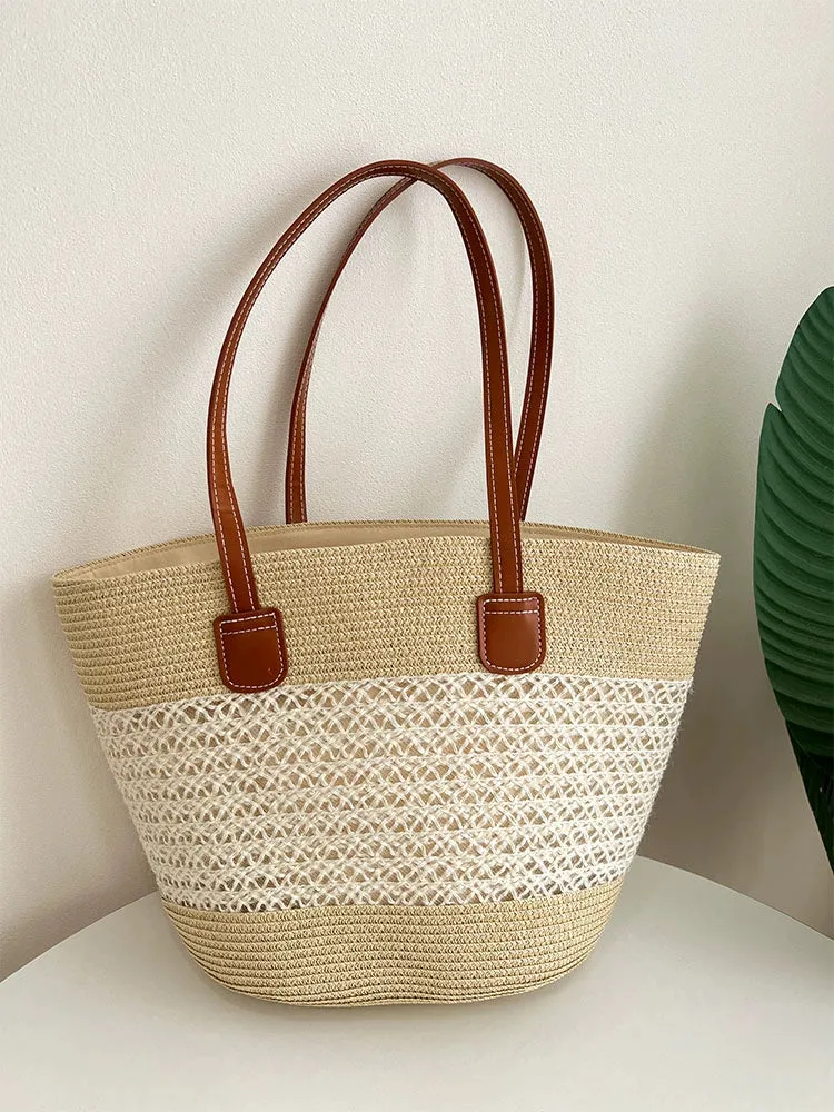 Women's Bag Vacation Style Seaside Summer Straw Woven Bag