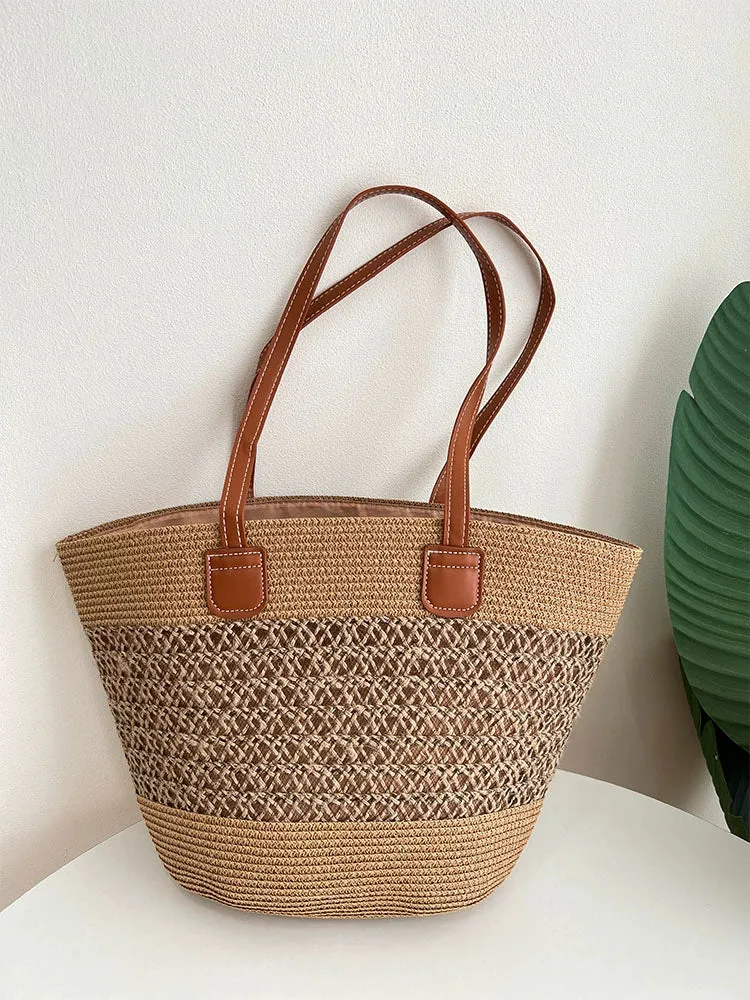 Women's Bag Vacation Style Seaside Summer Straw Woven Bag