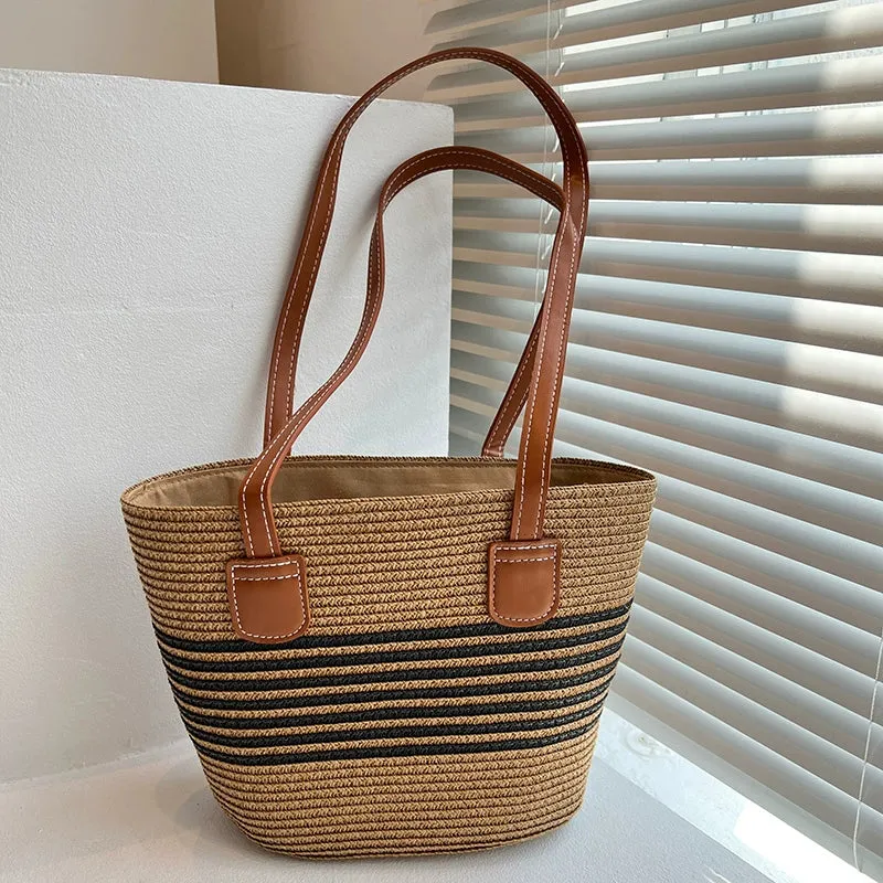 Women's Bag Vacation Style Seaside Summer Straw Woven Bag