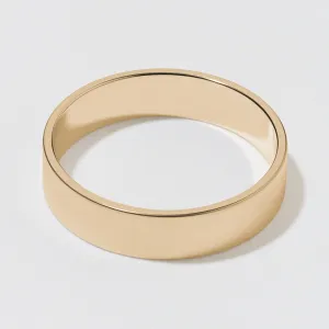 Yellow Gold Flat Wedding Band - Matte 5mm